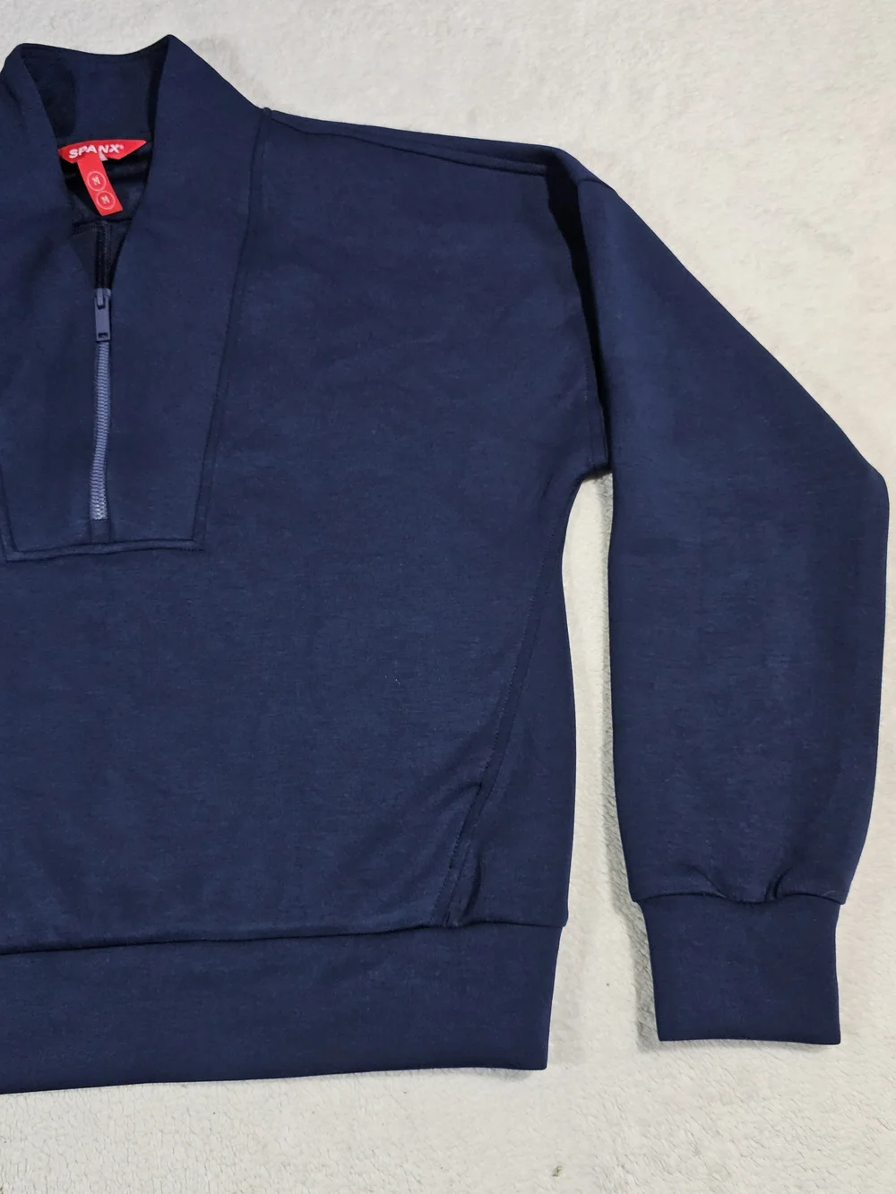Spanx Air Essentials Half Zip Sweatshirt - TIMELESS NAVY BLUE - MEDIUM